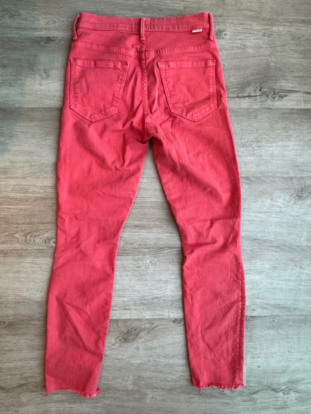 Mother Womens Sz 26 Tomato Red The Stunner Ankle Fray Hem Denim Jeans - Picture 13 of 15
